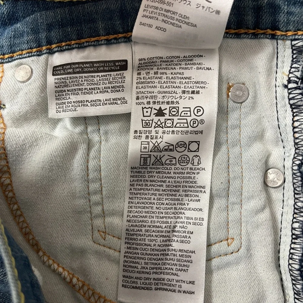 Levis 511 Jeans Mens 32x32 Blue Slim Fit Medium Wash Denim Grunge Skater Preppy